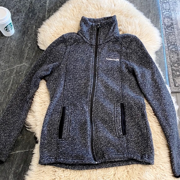 Avalanche Jackets & Blazers - Herringbone zip up fleece jacket grey black